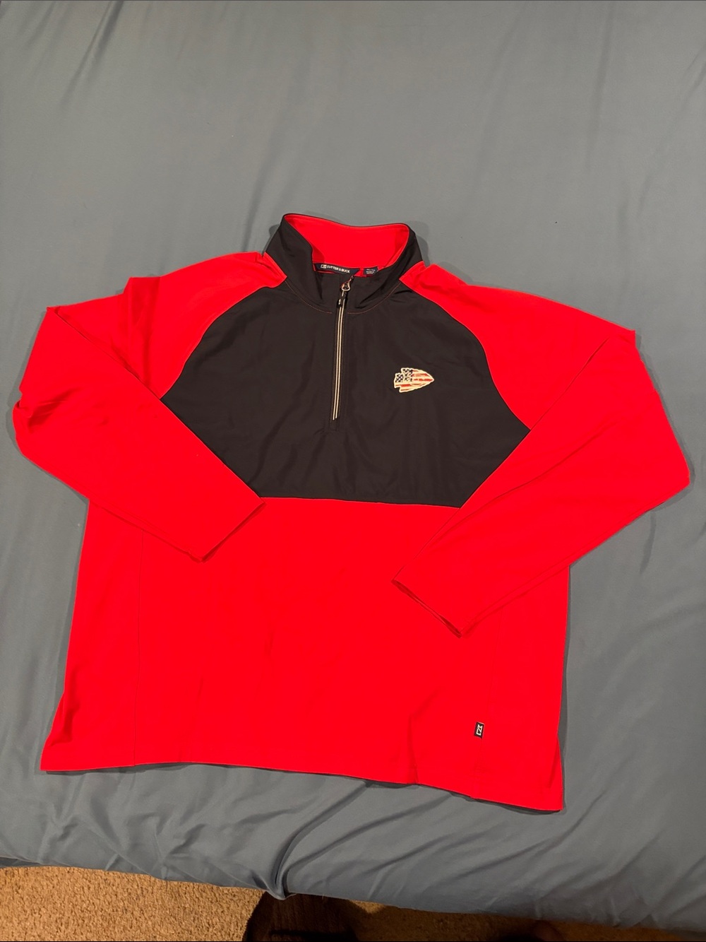 Cutter & Buck Red and Navy Chiefs Zip-Front Pullover